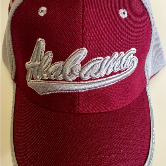 Alabama Football Adjustable Cap Hat Red Gray SEC - Picture 2 of 8